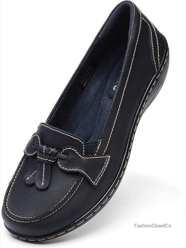 Genuine Leather Tassel Loafers Slip On Flats Comfort Work Shoes
